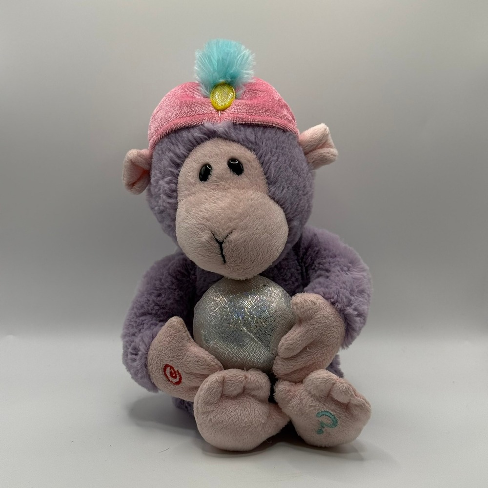 Gund Magic Fortune Monkey Purple Plush Interactive Toy 4040197 Crystal Ball READ